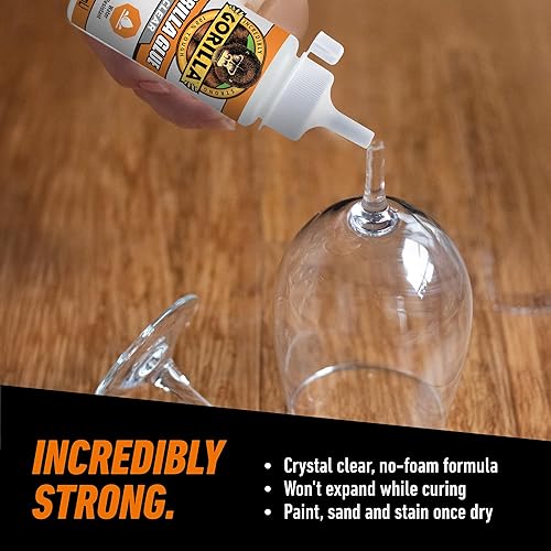 GORILLA CLEAR GLUE 3.75 OZ PACK OF 2 CRYSTAL CLEAR, ALL-PURPOSE, WATER RESISTANT ADHESIVE