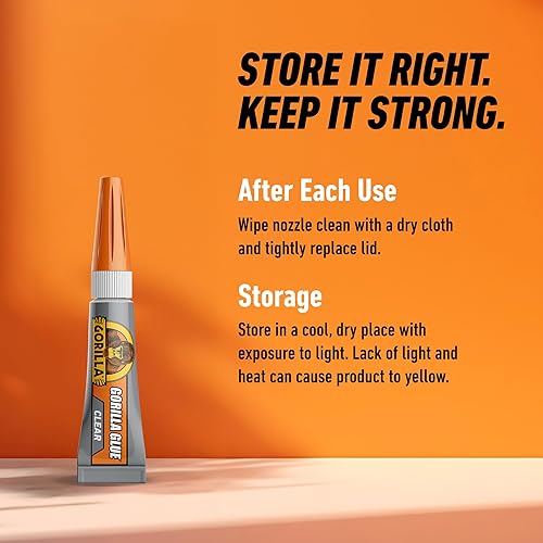 GORILLA CLEAR GLUE 3G TUBES PACK OF 4 CRYSTAL CLEAR, ALL-PURPOSE, WATER RESISTANT ADHESIVE