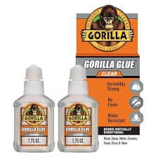 GORILLA CLEAR GLUE 1.75 OZ PACK OF 2 CRYSTAL CLEAR, ALL-PURPOSE, WATER RESISTANT ADHESIVE