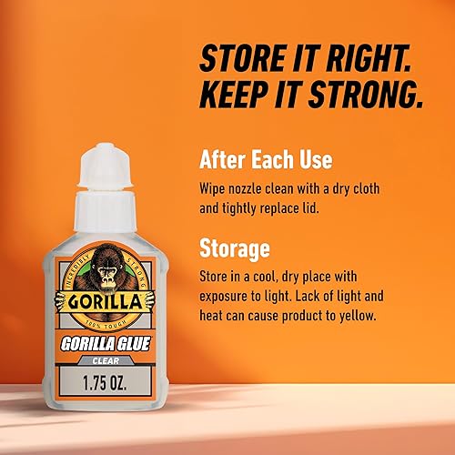 GORILLA CLEAR GLUE 1.75 OZ PACK OF 2 CRYSTAL CLEAR, ALL-PURPOSE, WATER RESISTANT ADHESIVE