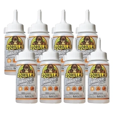 GORILLA CLEAR GLUE 3.75OZ BOTTLE PACK OF 8 CRYSTAL CLEAR, ALL-PURPOSE, WATER RESISTANT
