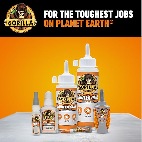 GORILLA CLEAR GLUE 3.75OZ BOTTLE PACK OF 8 CRYSTAL CLEAR, ALL-PURPOSE, WATER RESISTANT