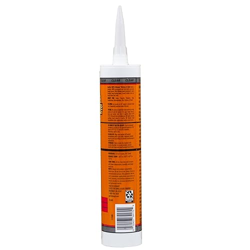 GORILLA CLEAR SILICONE SEALANT CAULK FOR KITCHEN BATH, 10 OZ CARTRIDGE, 100 WATERPROOF