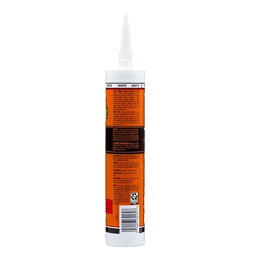 GORILLA ULTIMATE PAINTABLE WHITE KITCHEN BATH CAULK, 9 OZ CARTRIDGE, WATERPROOF SEALANT