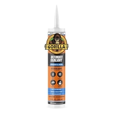 GORILLA ULTIMATE SEALANT CAULK FOR WINDOWS DOORS, 9 OZ CARTRIDGE, PAINTABLE WHITE