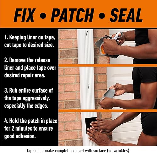GORILLA WATERPROOF BLACK PATCH SEAL TAPE 4X10 WEATHERPROOF LEAK REPAIR TAPE PACK OF 1