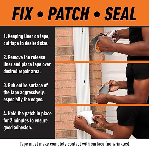 GORILLA WATERPROOF PATCH SEAL TAPE 4X10 WHITE WEATHER RESISTANT LEAK REPAIR TAPE