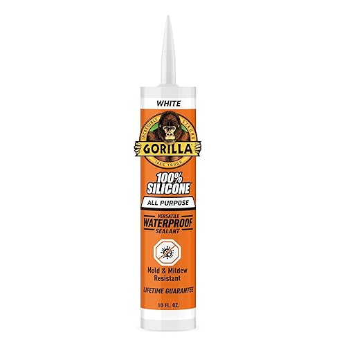 GORILLA 100 SILICONE SEALANT WHITE, ALL PURPOSE, 10 OZ CARTRIDGE PACK OF 1
