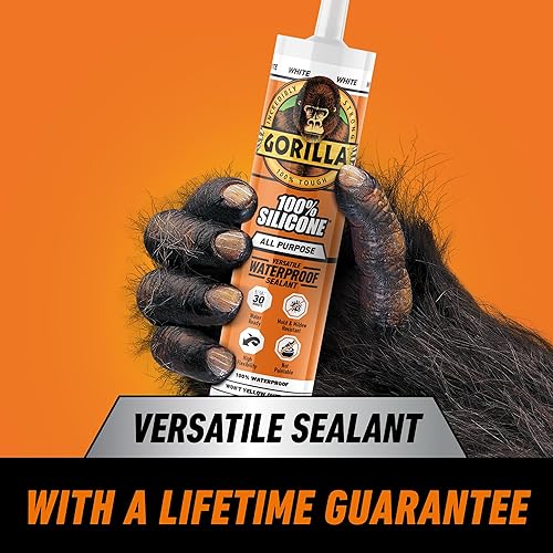GORILLA 100 SILICONE SEALANT WHITE, ALL PURPOSE, 10 OZ CARTRIDGE PACK OF 1