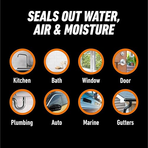 GORILLA 100 SILICONE SEALANT WHITE, ALL PURPOSE, 10 OZ CARTRIDGE PACK OF 1