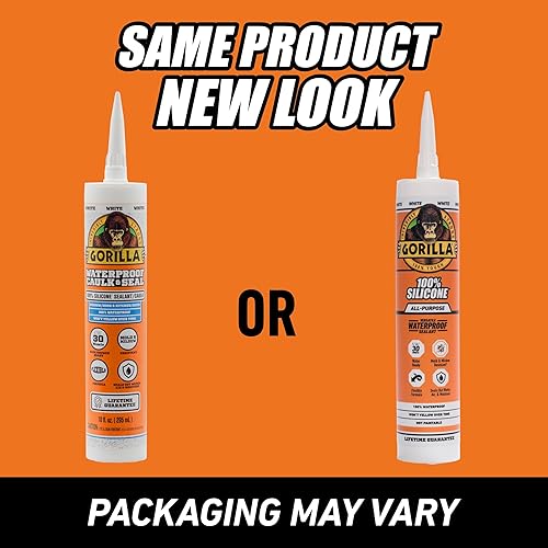 GORILLA 100 SILICONE SEALANT WHITE, ALL PURPOSE, 10 OZ CARTRIDGE PACK OF 1