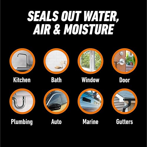 GORILLA CLEAR 100 SILICONE ALL-PURPOSE SEALANT, 10 OZ CARTRIDGE, PACK OF 1