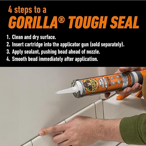 GORILLA CLEAR 100 SILICONE ALL-PURPOSE SEALANT, 10 OZ CARTRIDGE, PACK OF 1