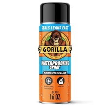 GORILLA WATERPROOF RUBBERIZED SEALANT SPRAY, BLACK 16OZ SEALS WATER, AIR MOISTURE