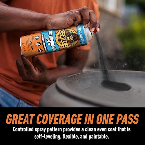 GORILLA WATERPROOF RUBBERIZED SEALANT SPRAY, BLACK 16OZ SEALS WATER, AIR MOISTURE