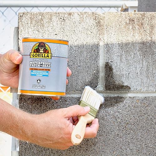 GORILLA PATCH SEAL LIQUID RUBBER WATERPROOF SEALANT, CRYSTAL CLEAR, 32 OZ - WATER AIR TIGHT