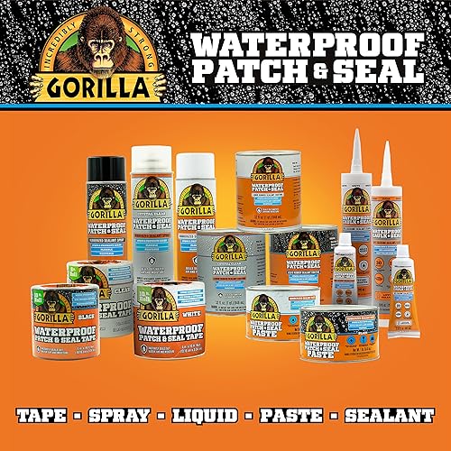 GORILLA PATCH SEAL LIQUID RUBBER WATERPROOF SEALANT, CRYSTAL CLEAR, 32 OZ - WATER AIR TIGHT
