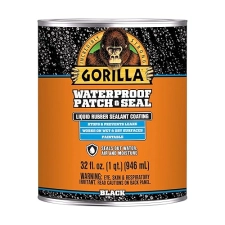 GORILLA PATCH SEAL LIQUID RUBBER WATERPROOF SEALANT BLACK 32 OZ WATER, AIR, MOISTURE PROOF