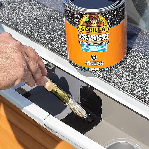 GORILLA PATCH SEAL LIQUID RUBBER WATERPROOF SEALANT BLACK 32 OZ WATER, AIR, MOISTURE PROOF