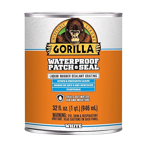 GORILLA PATCH SEAL WHITE LIQUID RUBBER WATERPROOF SEALANT 32OZ WATER, AIR, MOISTURE PROOF
