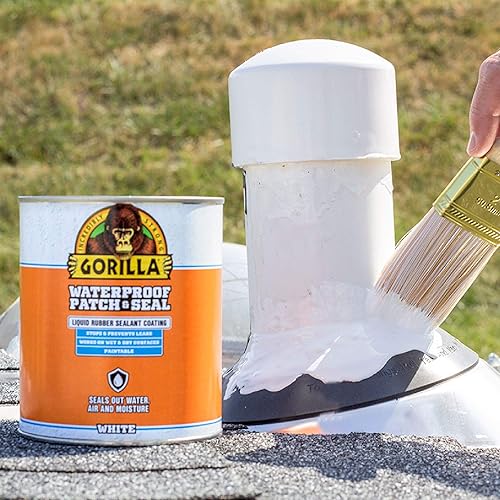 GORILLA PATCH SEAL WHITE LIQUID RUBBER WATERPROOF SEALANT 32OZ WATER, AIR, MOISTURE PROOF