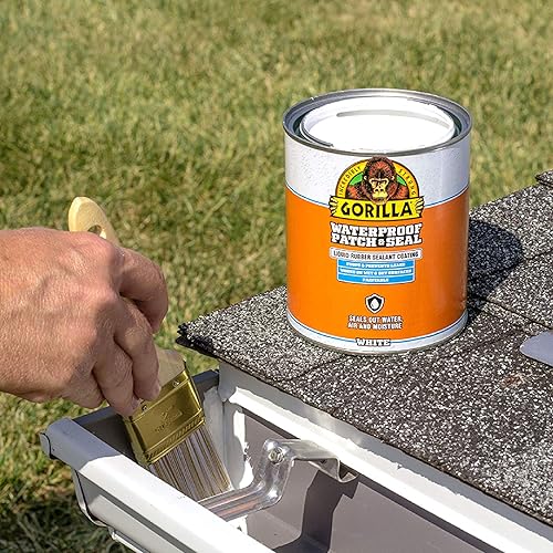 GORILLA PATCH SEAL WHITE LIQUID RUBBER WATERPROOF SEALANT 32OZ WATER, AIR, MOISTURE PROOF