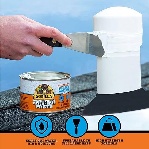 GORILLA WATERPROOF RUBBERIZED SEALANT PASTE WHITE 1LB CAN DURABLE PATCH SEAL PASTE