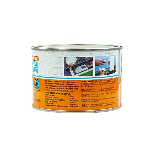 GORILLA WATERPROOF RUBBERIZED SEALANT PASTE WHITE 1LB CAN DURABLE PATCH SEAL PASTE