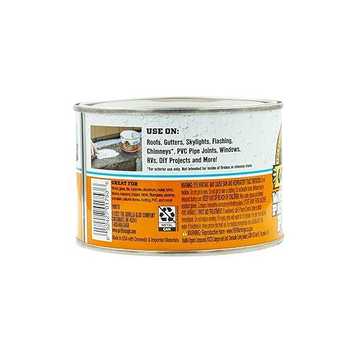GORILLA WATERPROOF RUBBERIZED SEALANT PASTE WHITE 1LB CAN DURABLE PATCH SEAL PASTE
