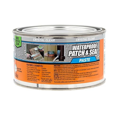 GORILLA WATERPROOF SEALANT PASTE 12.8OZ CLEAR LEAK STOPPER, FLEXIBLE, MILDEW RESISTANT, PAINTABLE