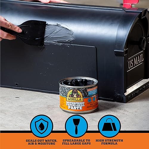 GORILLA WATERPROOF RUBBERIZED SEALANT PASTE BLACK 1LB CAN DURABLE PATCH SEAL PASTE