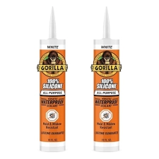 GORILLA 100 SILICONE SEALANT WHITE, ALL PURPOSE, 10 OZ CARTRIDGE, PACK OF 2