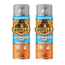 GORILLA WATERPROOF RUBBERIZED SEALANT SPRAY, CRYSTAL CLEAR, 14OZ PACK OF 2 SEALS WATER AIR