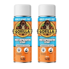 GORILLA WATERPROOF RUBBERIZED SEALANT SPRAY WHITE 14OZ PACK OF 2 SEALS WATER AIR