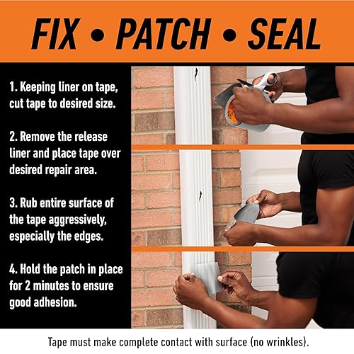 GORILLA WATERPROOF CLEAR PATCH SEAL TAPE 4X8 PACK OF 2 WEATHERPROOF LEAK REPAIR