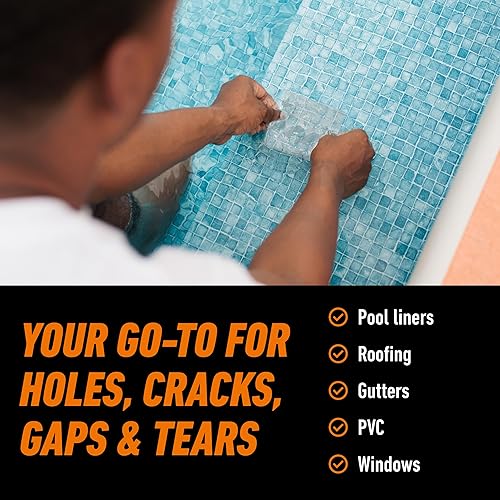 GORILLA WATERPROOF CLEAR PATCH SEAL TAPE 4X8 PACK OF 2 WEATHERPROOF LEAK REPAIR
