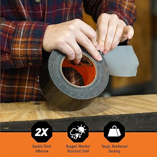 GORILLA TAPE BLACK 2.88 X 25 YD HEAVY DUTY, WEATHER RESISTANT, INDOOR OUTDOOR USE