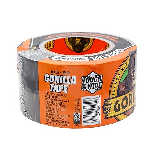 GORILLA TAPE BLACK 2.88 X 25 YD HEAVY DUTY, WEATHER RESISTANT, INDOOR OUTDOOR USE