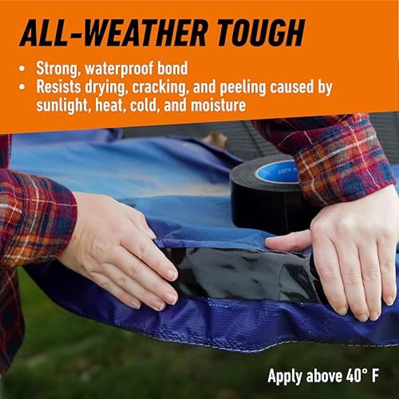GORILLA BLACK ALL WEATHER DUCT TAPE 1.88 X 25 YD WATERPROOF, UV TEMPERATURE RESISTANT