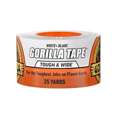 GORILLA TOUGH WIDE WHITE TAPE 2.88 X 25 YD - HEAVY DUTY, WEATHER RESISTANT, INDOOR OUTDOOR
