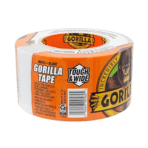 GORILLA TOUGH WIDE WHITE TAPE 2.88 X 25 YD - HEAVY DUTY, WEATHER RESISTANT, INDOOR OUTDOOR
