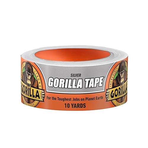 GORILLA TAPE 1.88IN X 10YD SILVER - HEAVY DUTY DUCT TAPE, WEATHER RESISTANT, INDOOR OUTDOOR