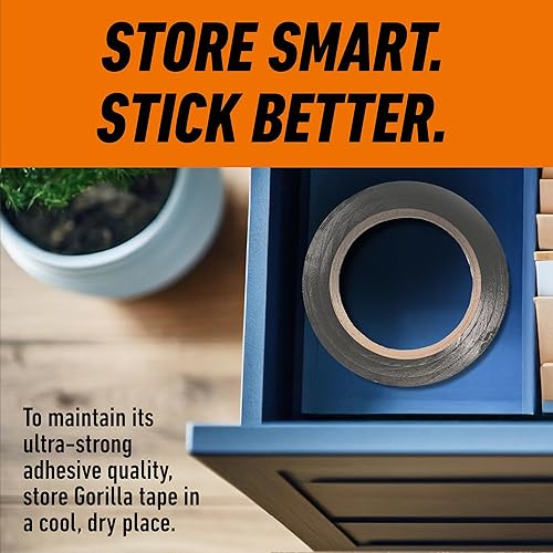 GORILLA TAPE 1.88IN X 10YD SILVER - HEAVY DUTY DUCT TAPE, WEATHER RESISTANT, INDOOR OUTDOOR