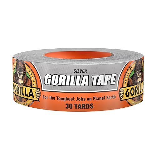 GORILLA TAPE SILVER 1.88IN X 30YD HEAVY DUTY DUCT TAPE, WEATHER RESISTANT, INDOOR OUTDOOR