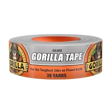GORILLA TAPE SILVER 1.88IN X 30YD HEAVY DUTY DUCT TAPE, WEATHER RESISTANT, INDOOR OUTDOOR