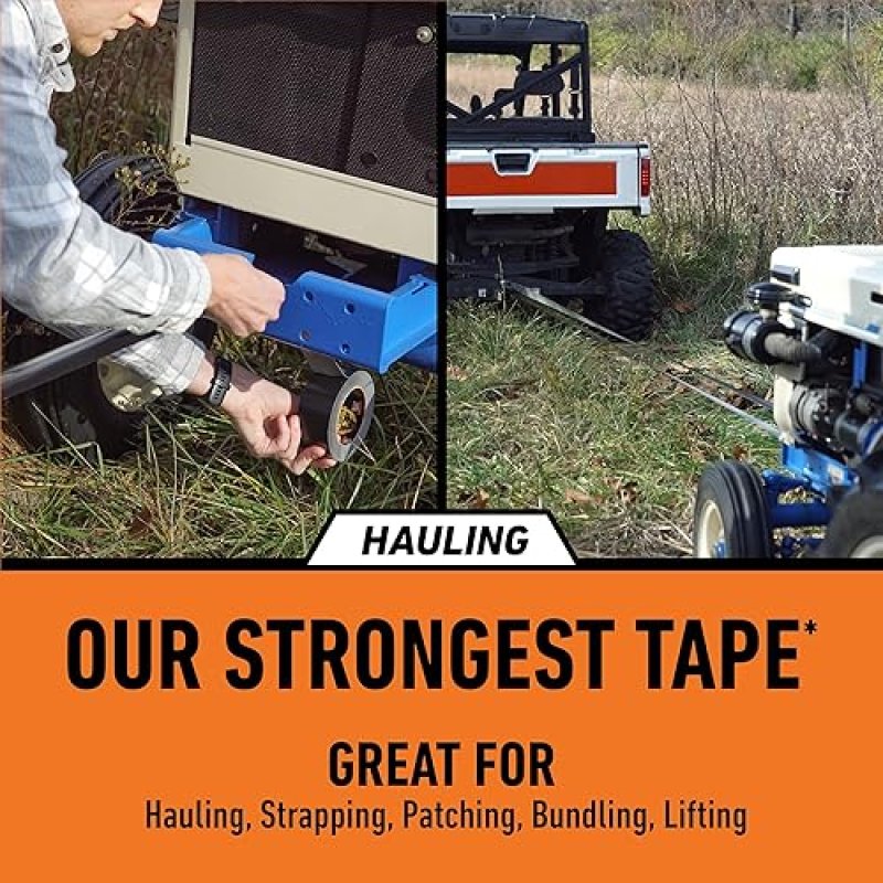 GORILLA TAPE BLACK 1.88 X 20YD - HEAVY DUTY DOUBLE-THICK ADHESIVE FOR HAULING PATCHING