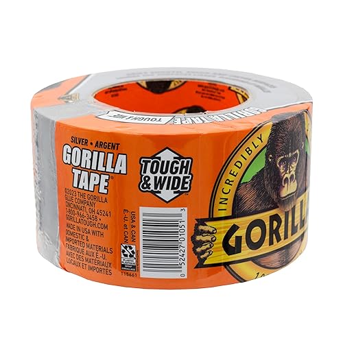 GORILLA HEAVY DUTY SILVER TAPE 2.88 X 25 YD TOUGH, WIDE, WEATHER RESISTANT, INDOOR OUTDOOR