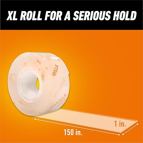 GORILLA TOUGH CLEAR DOUBLE SIDED MOUNTING TAPE 1 X 150 WEATHERPROOF INDOOR OUTDOOR