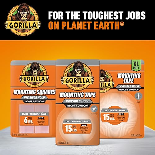 GORILLA TOUGH CLEAR DOUBLE-SIDED WEATHERPROOF MOUNTING TAPE 1 X 60 - CLEAR, 1 PACK