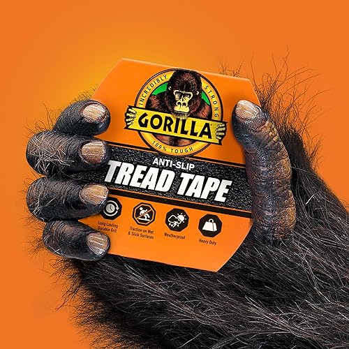 GORILLA BLACK ANTI-SLIP TREAD TAPE 2 X 10 ROLL DURABLE NON-SKID GRIP TAPE, PACK OF 1